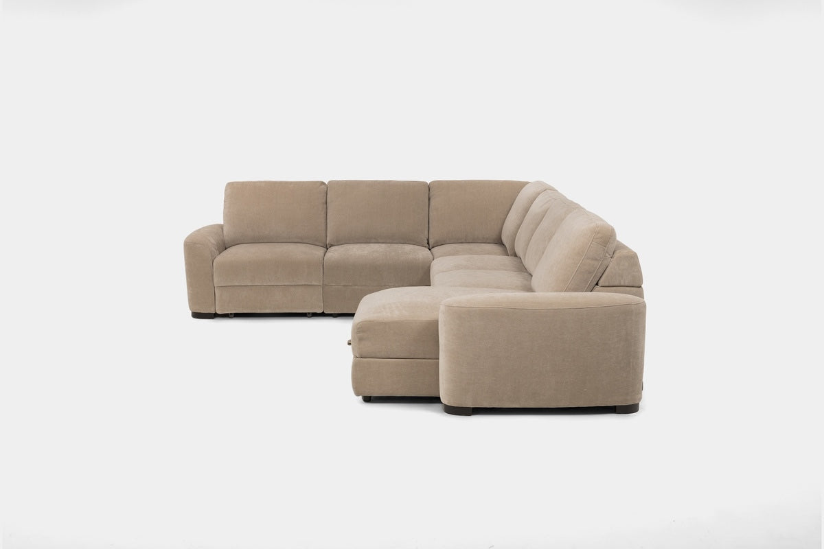 WYNN00025:Wynn 6 Piece Power Sliding Sectional With Chaise & Armless Slider, Side