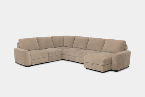 WYNN00025:Wynn 6 Piece Power Sliding Sectional With Chaise & Armless Slider, 