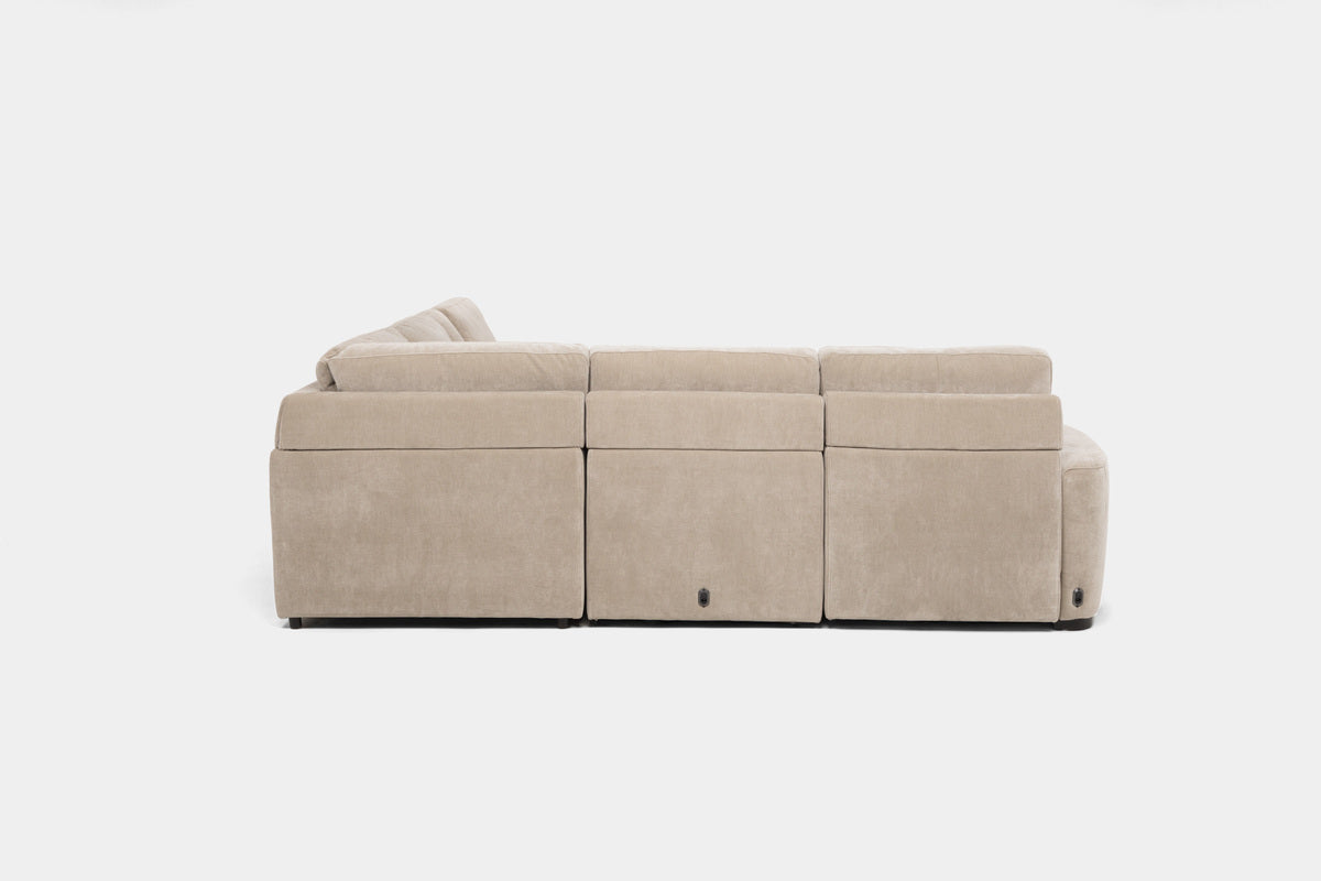 WYNN00022:Wynn 6 Piece Power Sliding Sectional With Power Armless Slider, SideBack