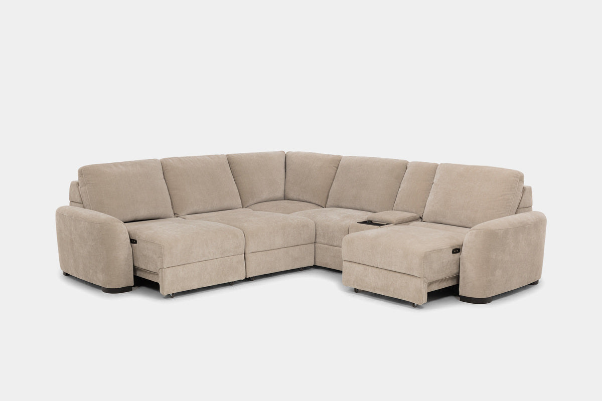 WYNN00022:Wynn 6 Piece Power Sliding Sectional With Power Armless Slider, 