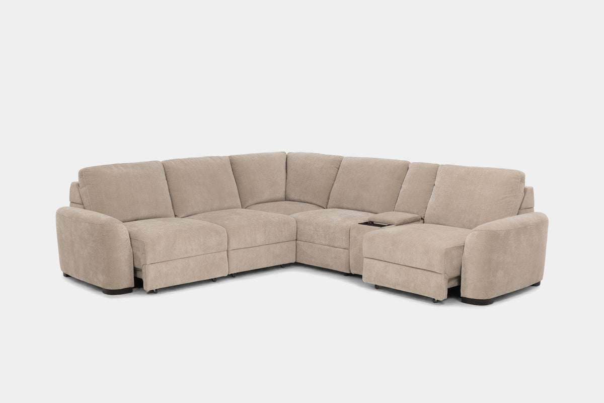 WYNN00022:Wynn 6 Piece Power Sliding Sectional With Power Armless Slider, 