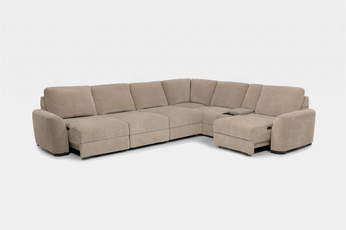 WYNN00023:Wynn 7 Piece Power Sliding Sectional With Armless Slider, 