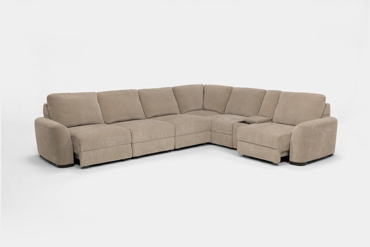 WYNN00023:Wynn 7 Piece Power Sliding Sectional With Armless Slider, 