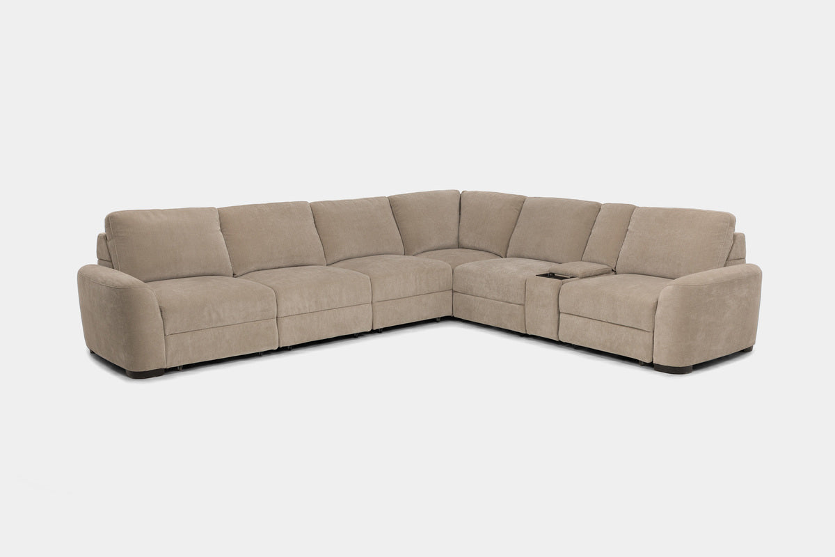 WYNN00023:Wynn 7 Piece Power Sliding Sectional With Armless Slider, 
