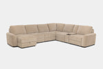 WYNN00026:Wynn 7 Piece Power Sliding Sectional With Chaise & Armless Slider, SideAngled