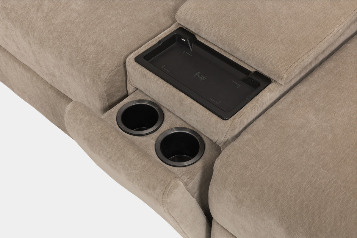 WYNN00026:Wynn 7 Piece Power Sliding Sectional With Chaise & Armless Slider, Side