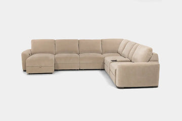 WYNN00026:Wynn 7 Piece Power Sliding Sectional With Chaise & Armless Slider, Side