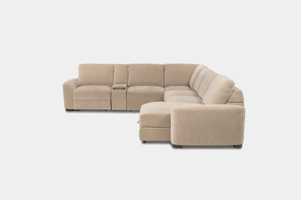 WYNN00027:Wynn 7 Piece Power Sliding Sectional With Chaise & Armless Slider, Side