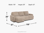 WYNN00014:Wynn Power Slider Sofa Chaise, 