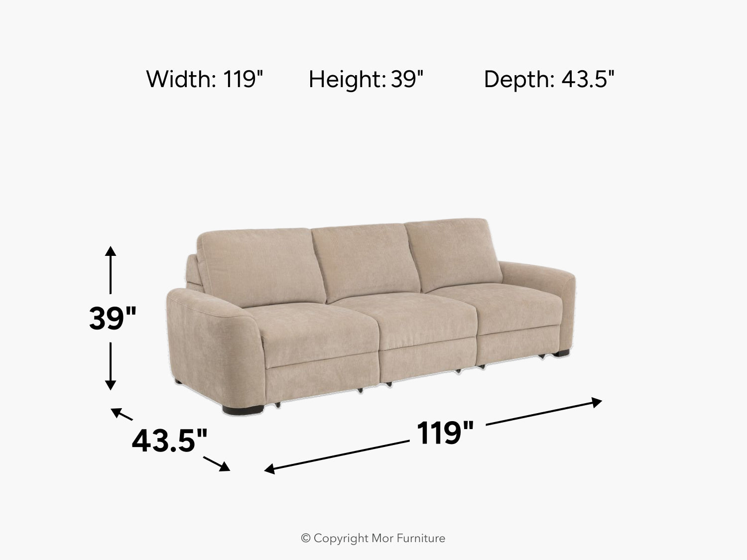 WYNN00018:Wynn Power Sliding Sofa, 