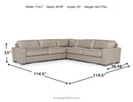 YORK00110:York 3 Piece Sectional, 