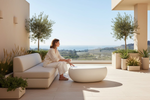 808507468:Zenstone Outdoor Coffee Table, Styled