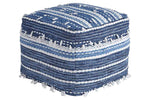 421271432:Anthony Nubby Pouf in Blue & White, Image 1