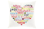 396868189:Lorain Heart Throw Pillow in White/Pink/Turquoise, Image 1