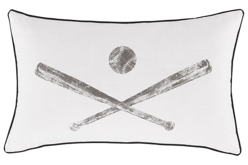 979095768:Baseball Throw Pillow in White/Gray, Image 1