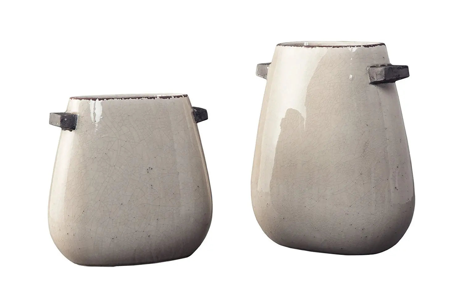 737952565:Diah Glazed Ceramic Vases in White, Set of 2, Image 1