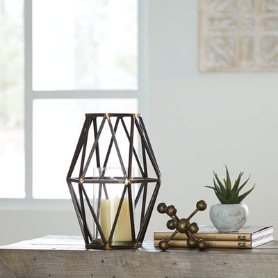 640390184:Devo Small Metal Glass Candleholder, Image 2