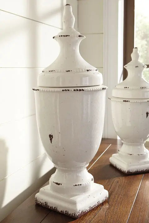 343522130:Devorit Antique Ceramic Jar in White, Image 2