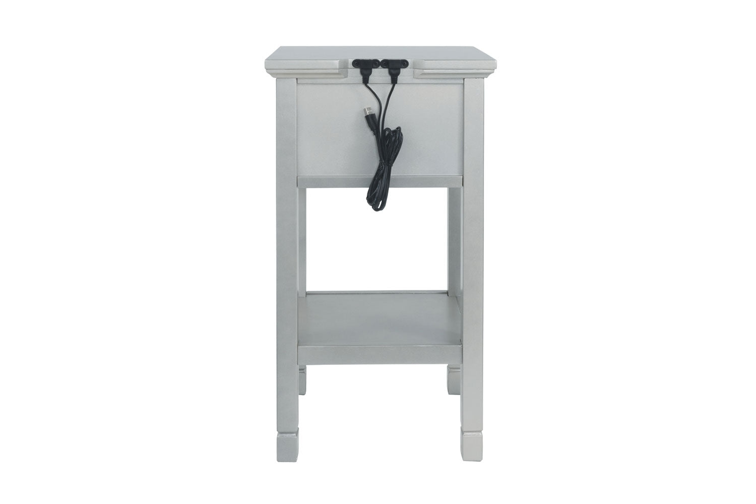 464076358:Marnville USB Accent Table in Silver, Image 2
