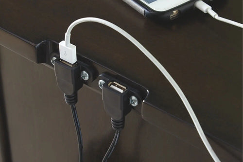 417874867:Marnville USB Accent Table in Espresso, Image 2