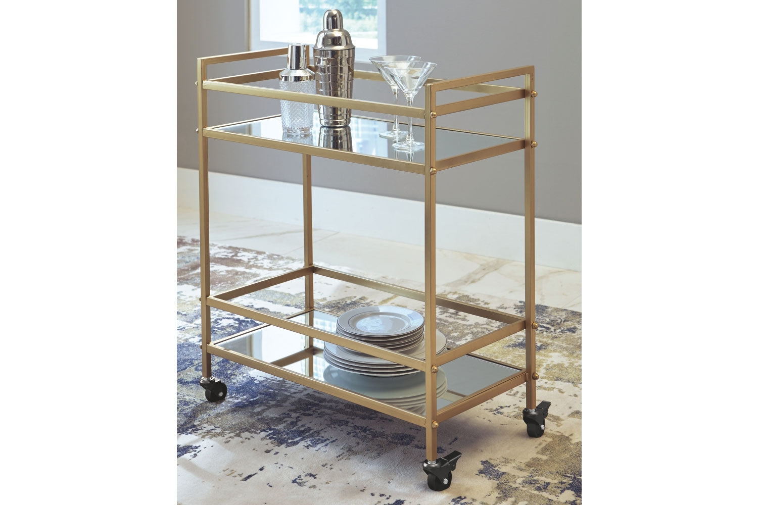111907721:Kailman Bar Cart in Gold, Image 2