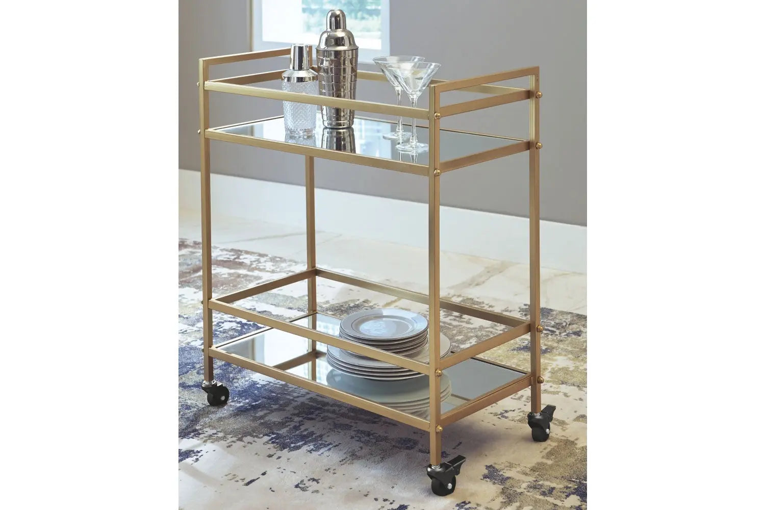111907721:Kailman Bar Cart in Gold, Image 2