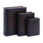 372056085:Antique Leather Book Boxes, Set of 3, Image 1