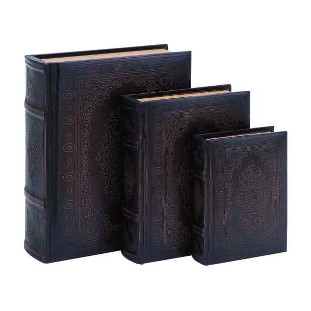 372056085:Antique Leather Book Boxes, Set of 3, Image 1