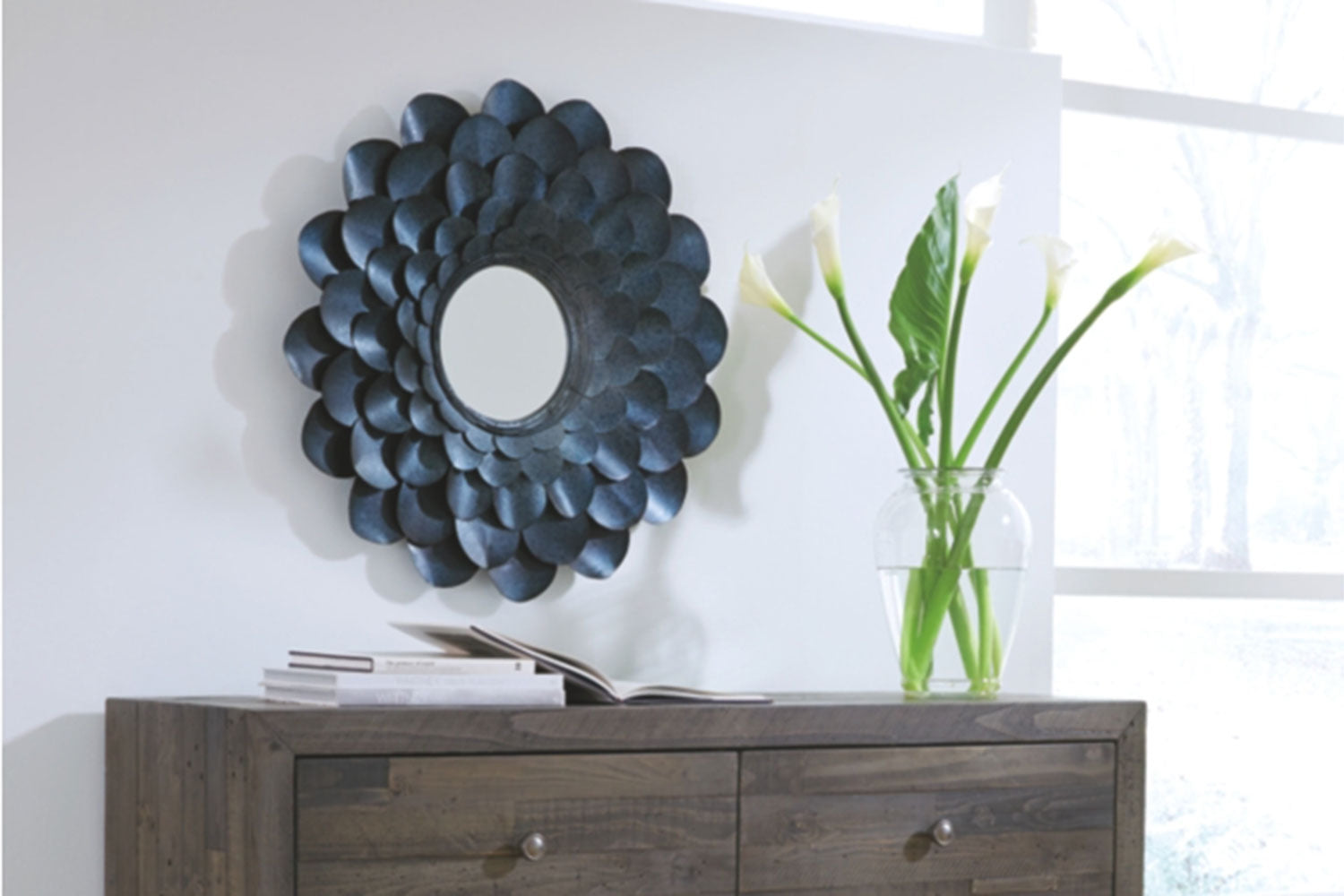 814397113:Deunoro Circle Mirror in Blue, Image 2
