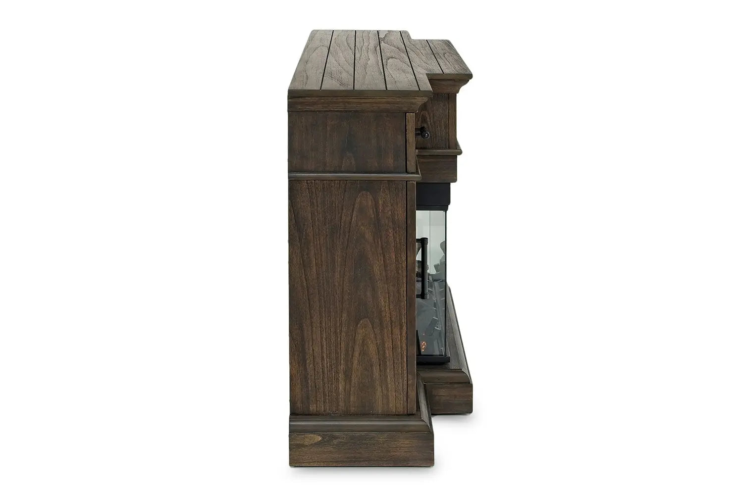 634509392:Harbor Console w/ Fireplace Insert in Brown, 70 Inch, Image 4