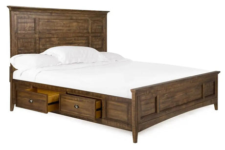 006391631:Bay Creek Panel Bed w/ Storage in Nutmeg, Queen, Image 1