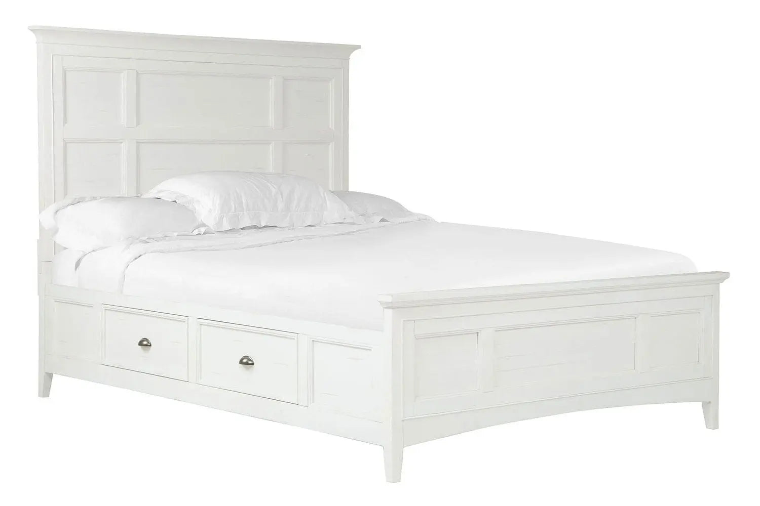 447282221:Bay Creek Panel Bed w/ Storage in White, Eastern King, Image 1