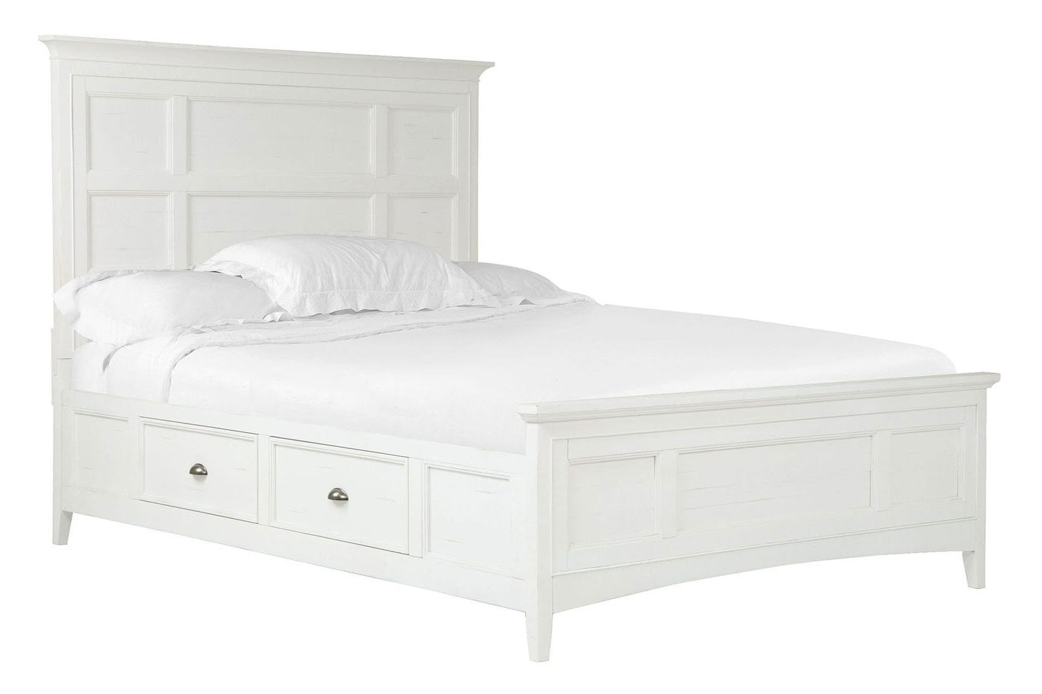 484367056:Bay Creek Panel Bed w/ Storage in White, California King, Image 1