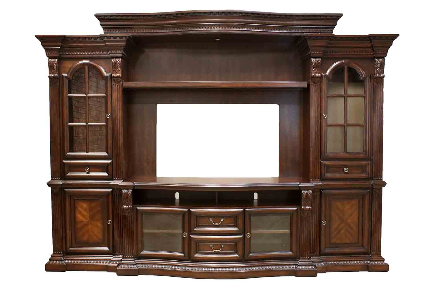 811315575:Bella 4 Piece Entertainment Center in Brown, Image 1