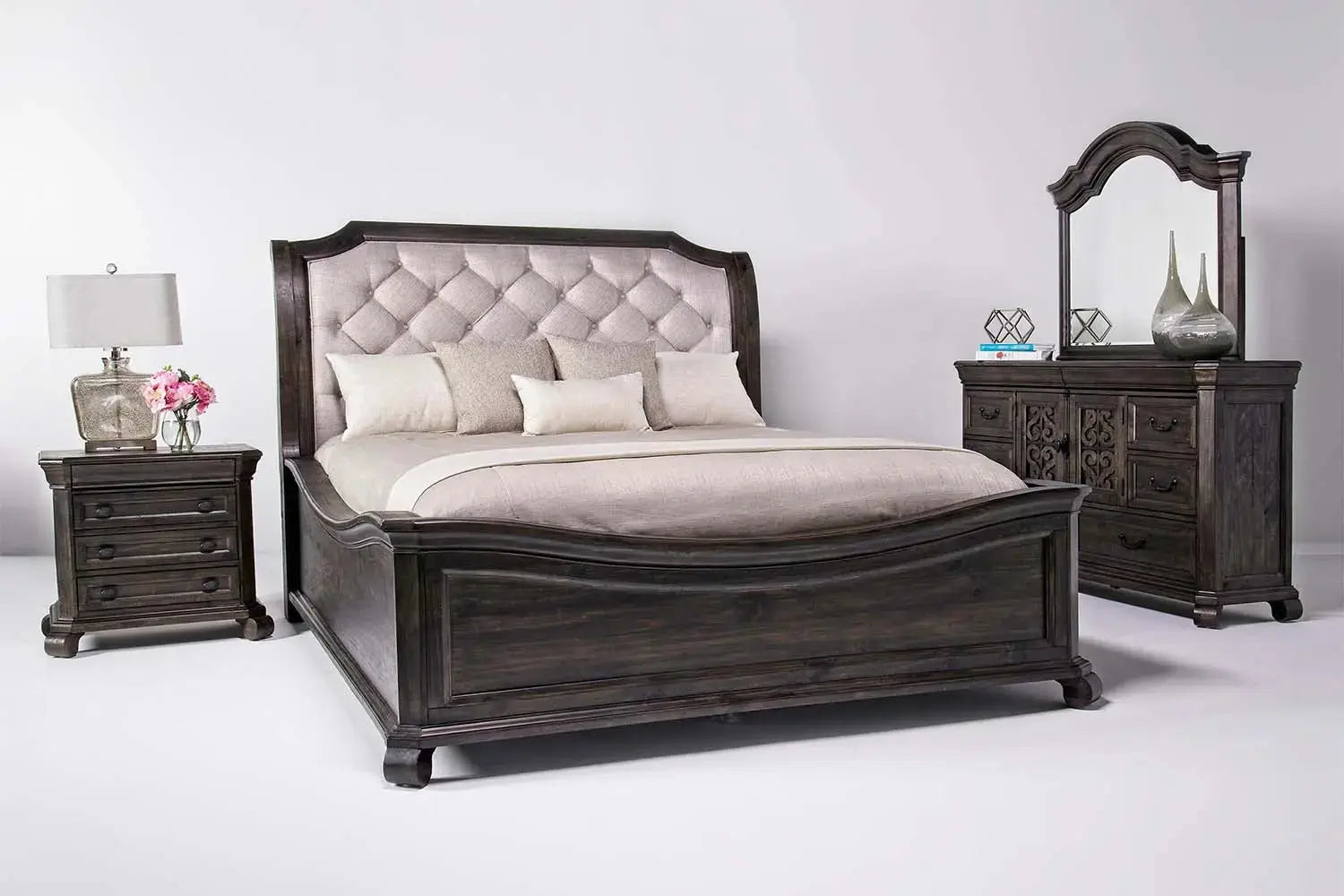 970527637:Bellamy Sleigh Bed in Charcoal, Eastern King, Image 3