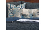 150296539:Belmont Duvet Comforter Set in Blue, 6 Piece, California King, Image 2