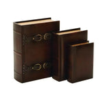 151169548:Buckle Leather Book Boxes, Set of 3, Image 1