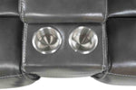 349274865:Sofia 3 Piece 3 Power Sectional in Gray Leather, Image 6