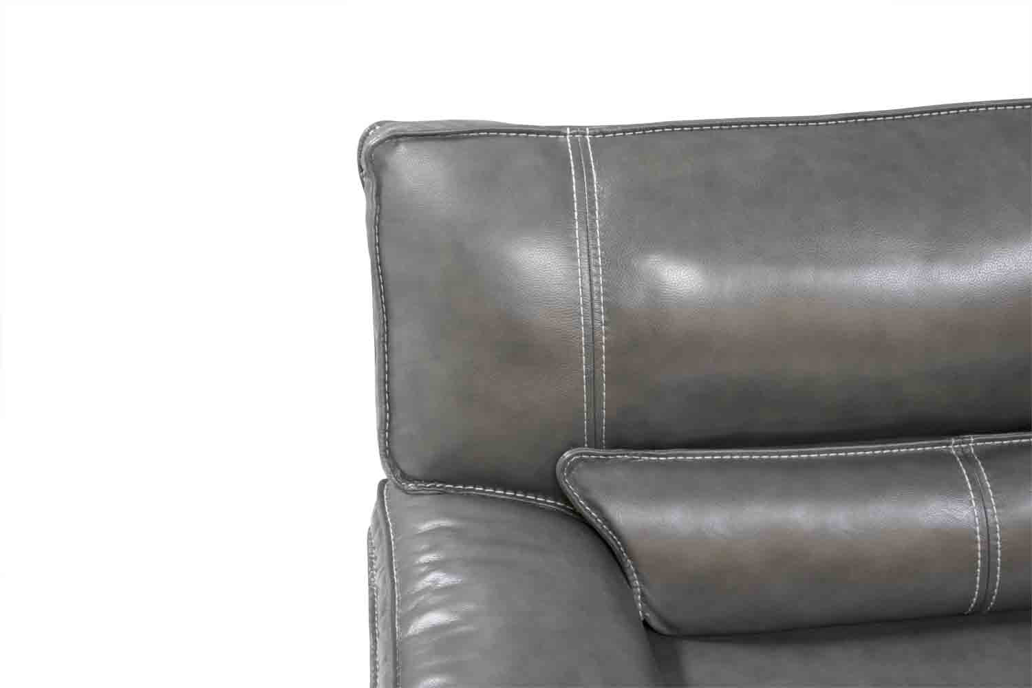 349274865:Sofia 3 Piece 3 Power Sectional in Gray Leather, Image 2