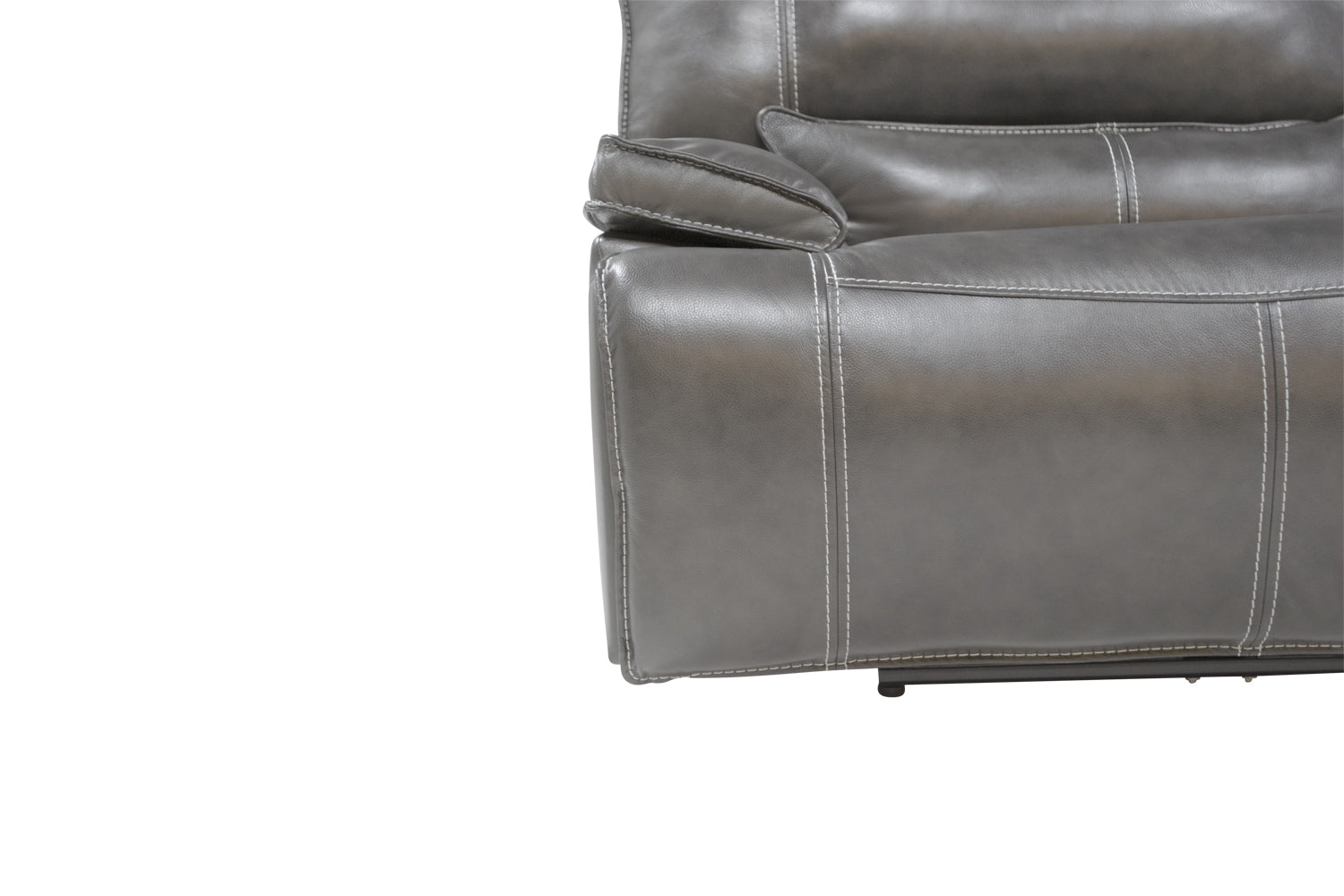 349274865:Sofia 3 Piece 3 Power Sectional in Gray Leather, Image 3