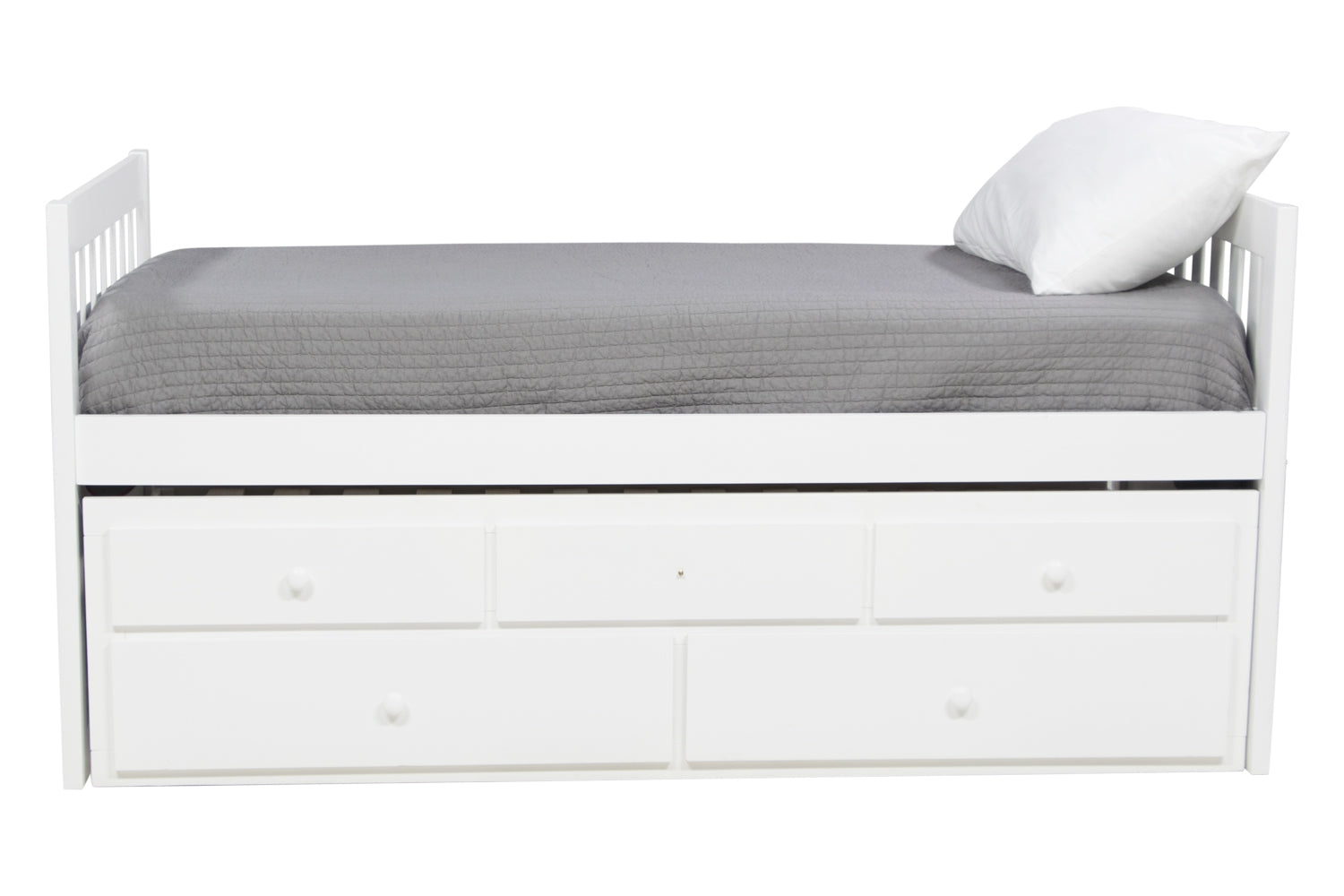232287948:Basic Captain Bed w/ Storage in White, Twin, Image 2