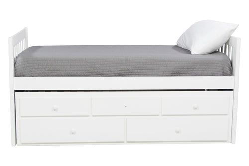 232287948:Basic Captain Bed w/ Storage in White, Twin, Image 2