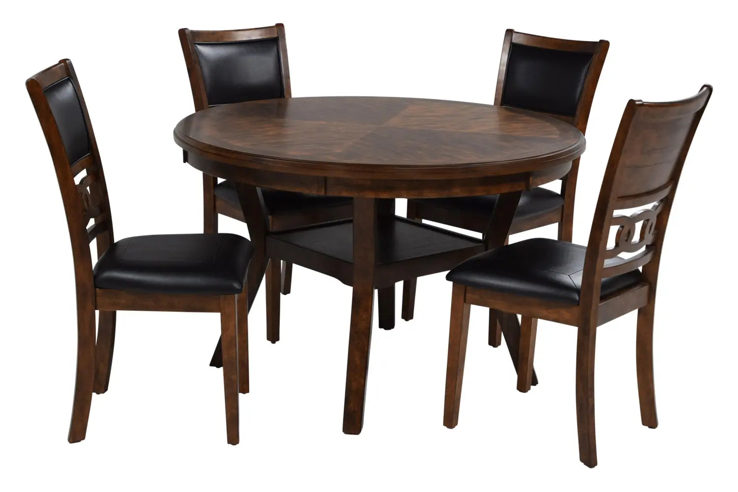 936131410:Gia Round Dining Table & 4 Chairs in Light Brown, Image 2