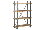 867065705:Forestmin Tall Bookcase in Natural Wood & Gray Metal, Image 1
