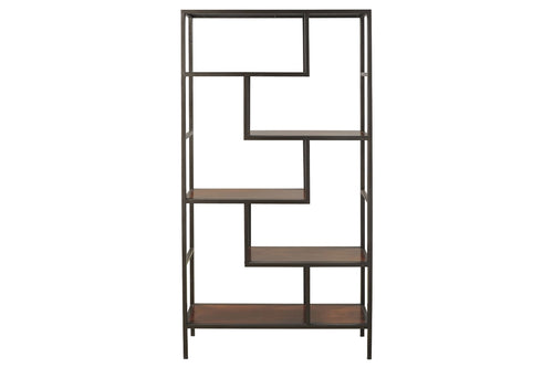 867065701:Frankwell Tall Bookcase in Black & Brown, Image 2