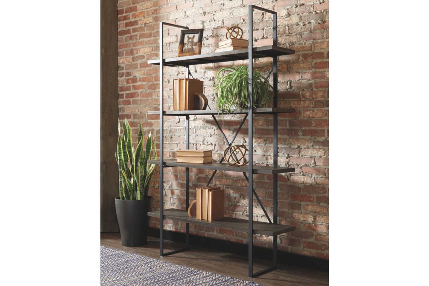 867065700:Gilesgrove Tall Bookcase in Black & Gray, Image 4