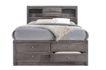 936913413:Remi Bookcase Bed w/ Storage in Gray, Queen, Image 2