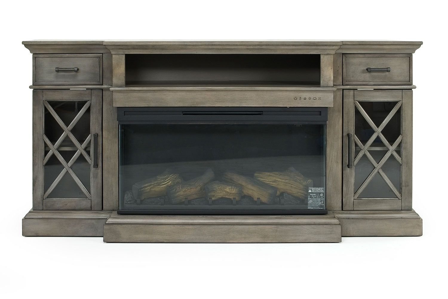 459017123:Harbor Console w/ Fireplace Insert in Gray, 70 Inch, Image 3