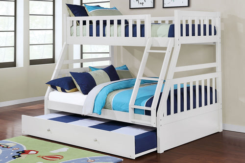 HAYDENWH2:Hayden Bunk Bed w/ Trundle in White, Twin/Full, Image 1