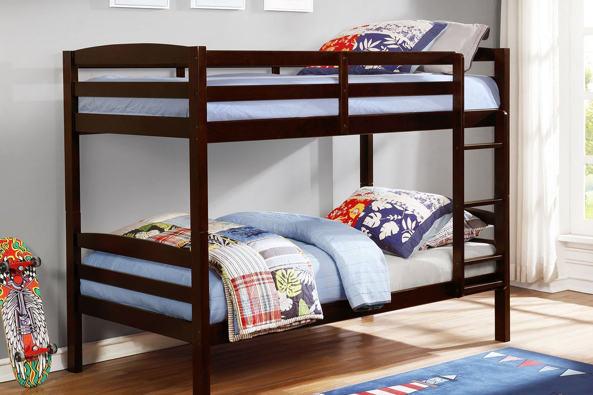 HELENAESP:Helena Bunk Bed in Espresso, Twin/Twin, Image 1